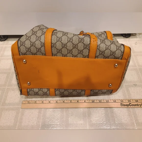 Gucci GG Boston Bag Yellow Beige Canvas and Leather. See description. - Picture 5 of 14